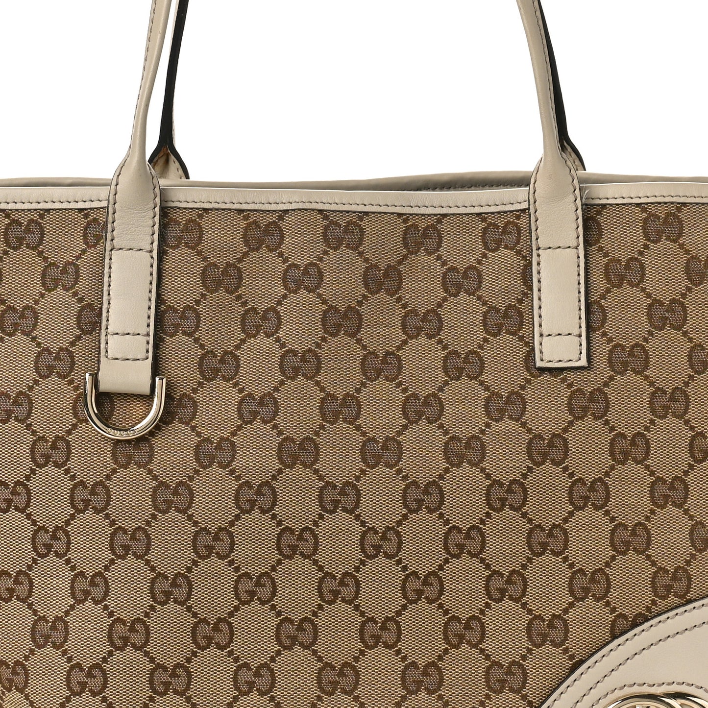 Monogram Medium New Britt Tote Off White