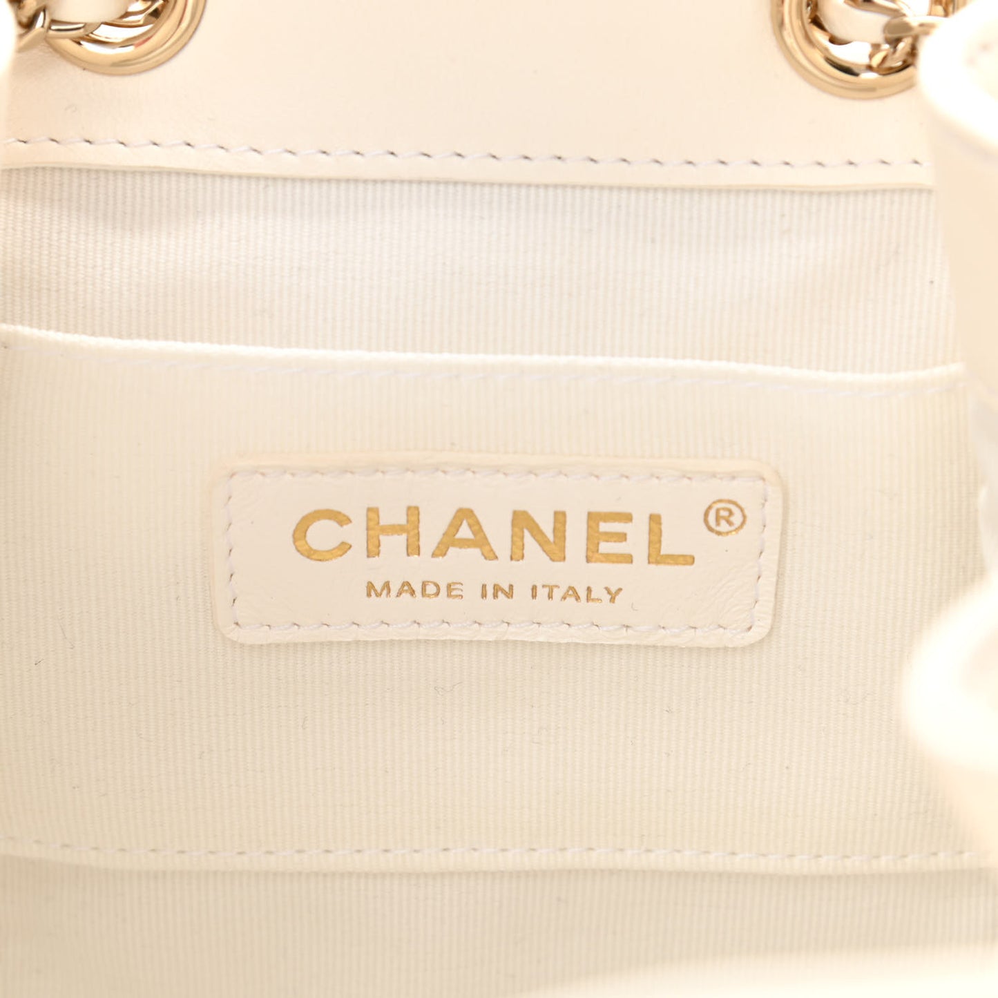 Lambskin Quilted Small Duma Drawstring Backpack White