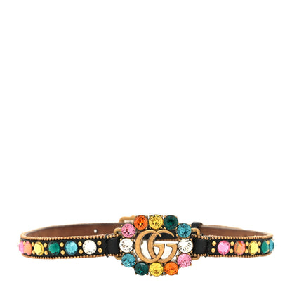 Gucci Calfskin Crystal Embellished Double G Choker Necklace Multicolor 1 of 4