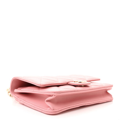 Chanel Lambskin Quilted Resin Bi-Color Chain Wallet On Chain WOC Pink 4 of 13