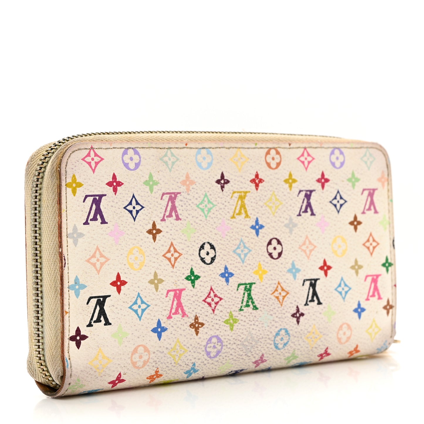Monogram Multicolor Zippy Wallet White