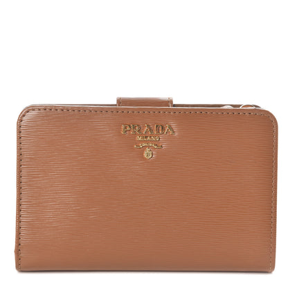 Prada Vitello Move Compact Wallet Caramel 1 of 8