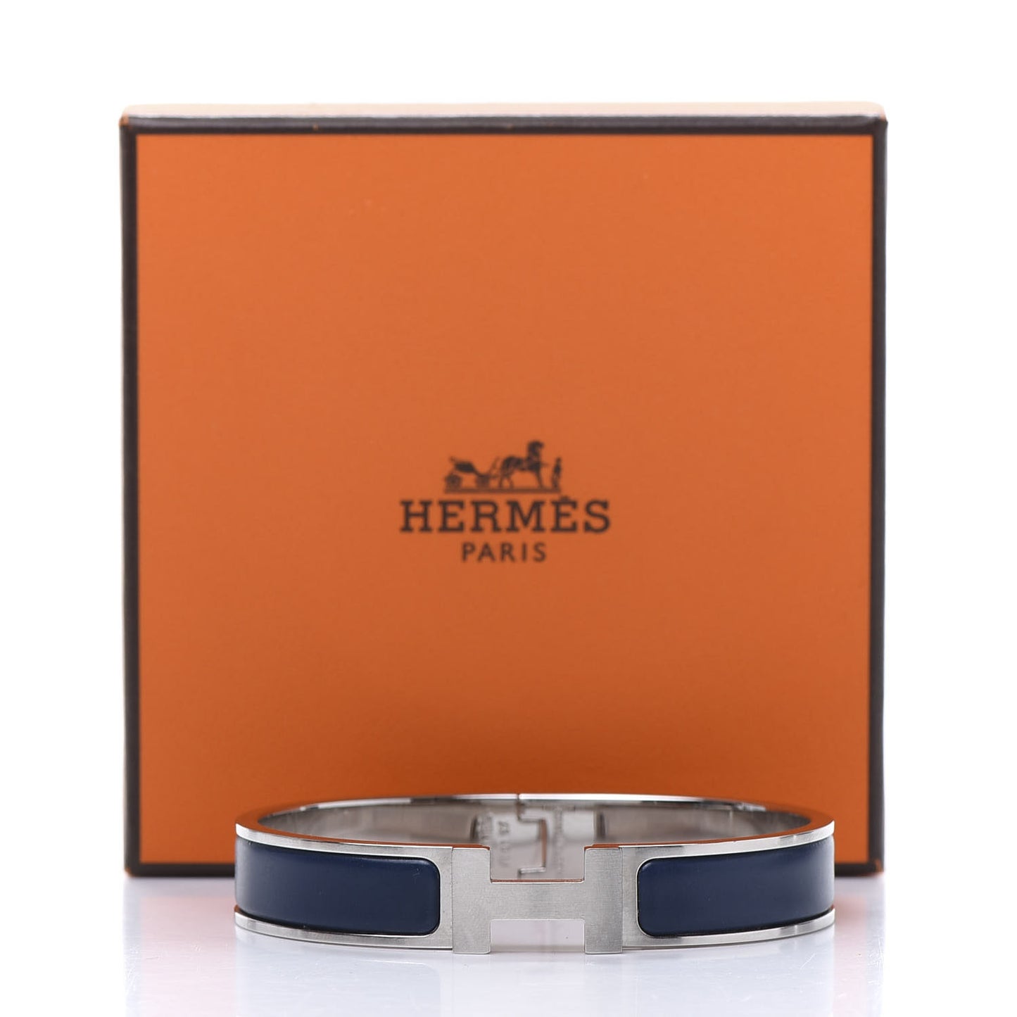 Matte Enamel Narrow Clic Clac HH Bracelet GM Bleu Nuit