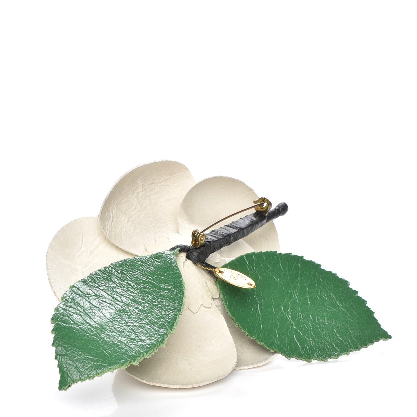 Lambskin Camellia Brooch Ivory