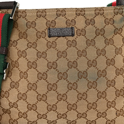 Gucci Monogram Web Small Flat Messenger Bag Brown 8 of 13