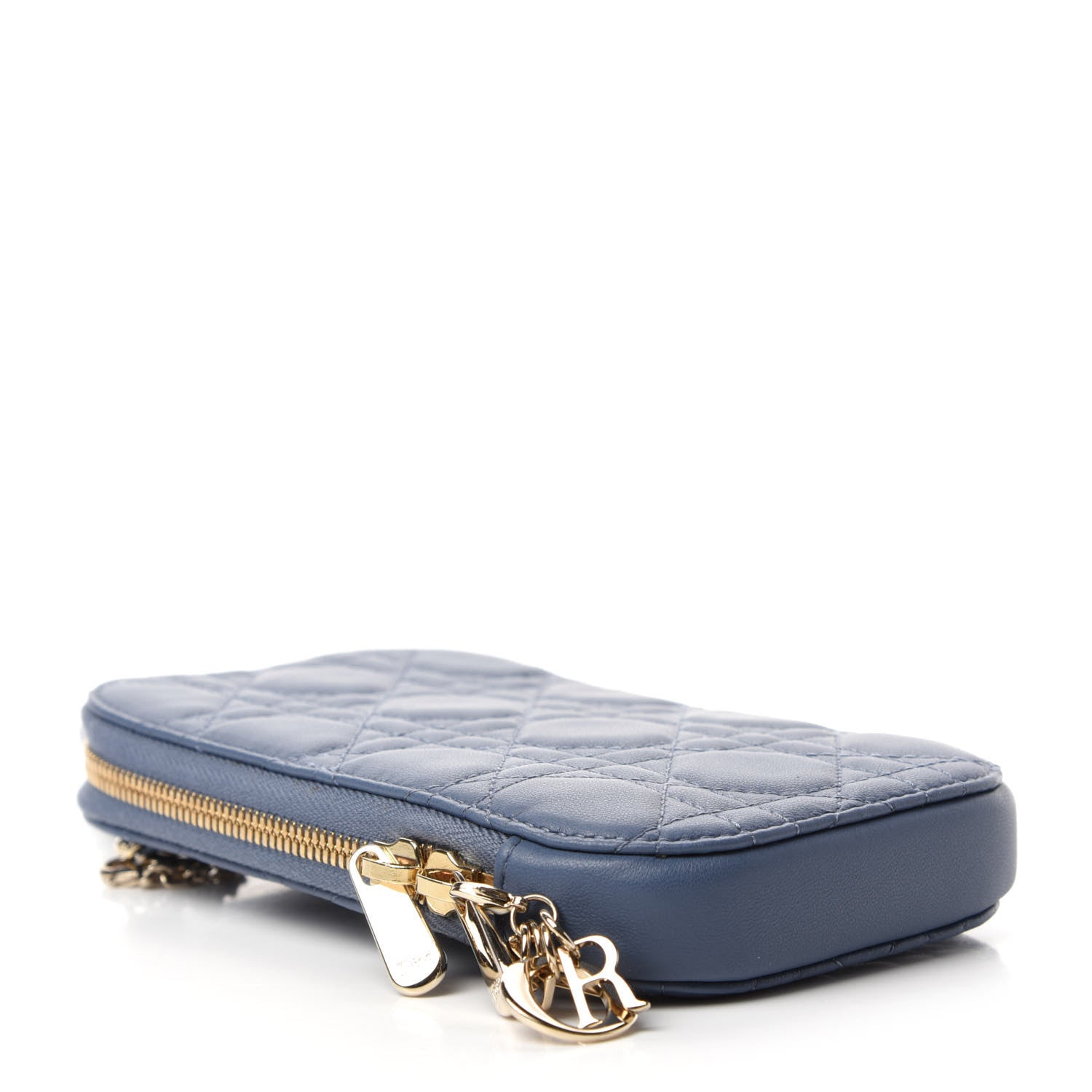 Christian Dior Lambskin Cannage Lady Dior Phone Holder Denim Blue 5 of 12