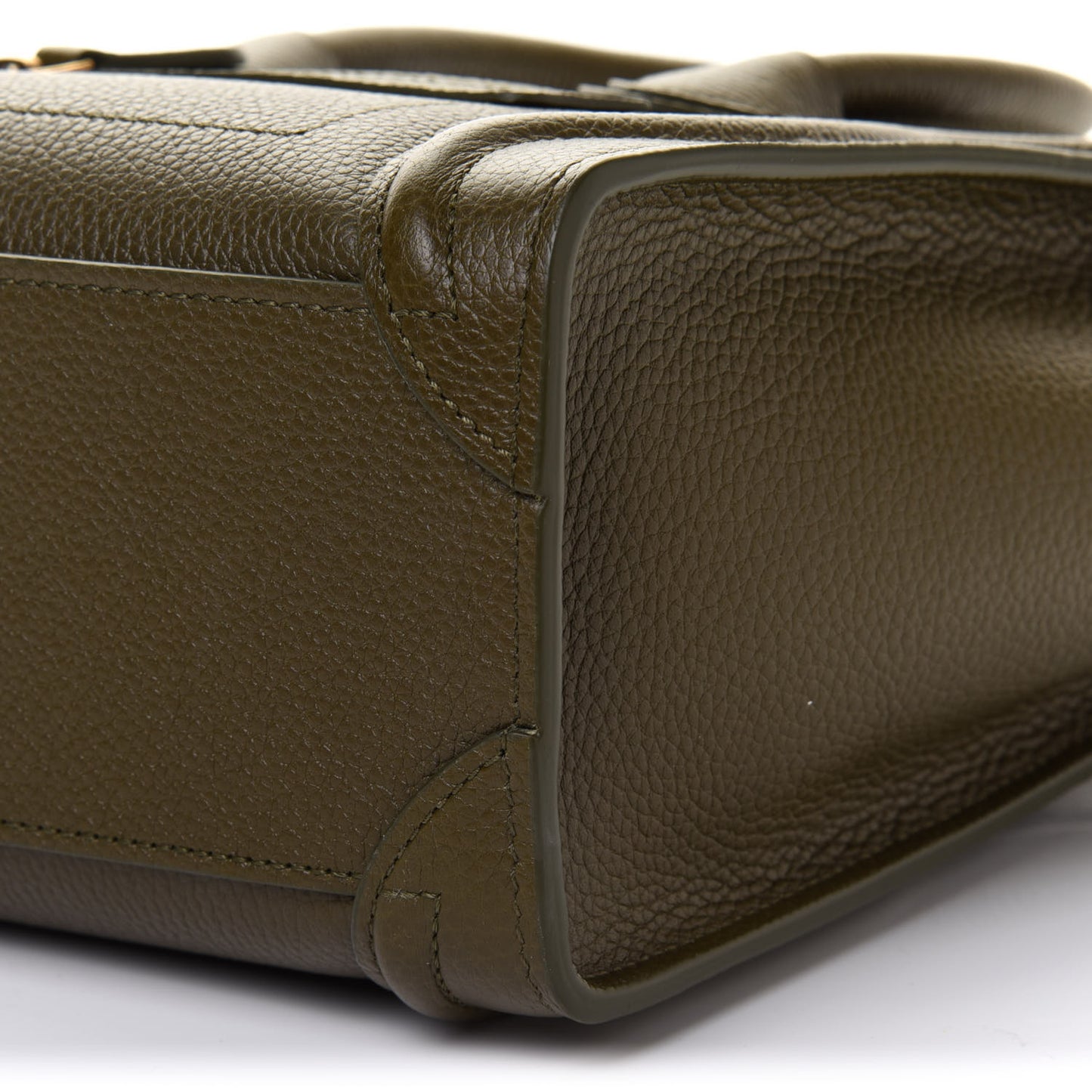 Drummed Calfskin Nano Luggage Olive