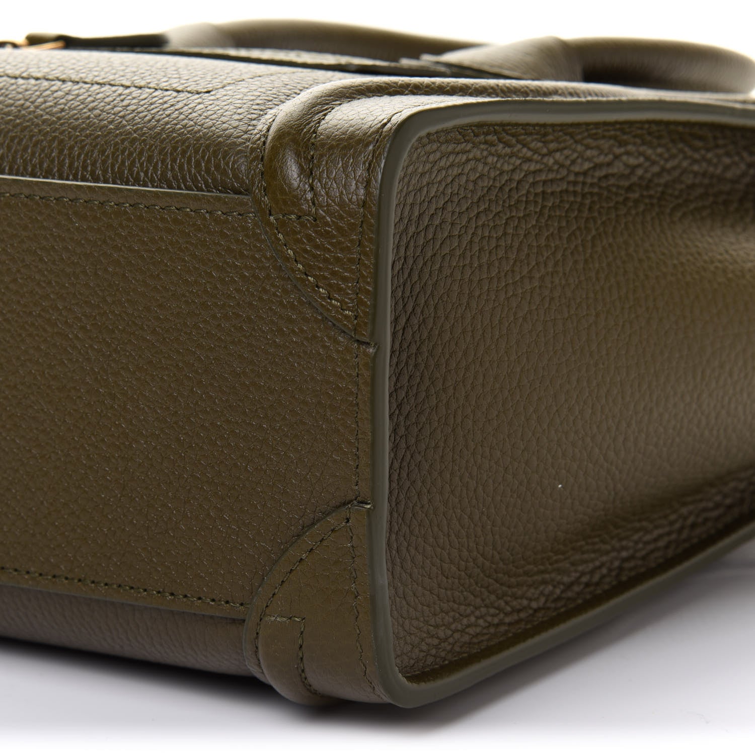 Celine Drummed Calfskin Nano Luggage Olive 11 of 11