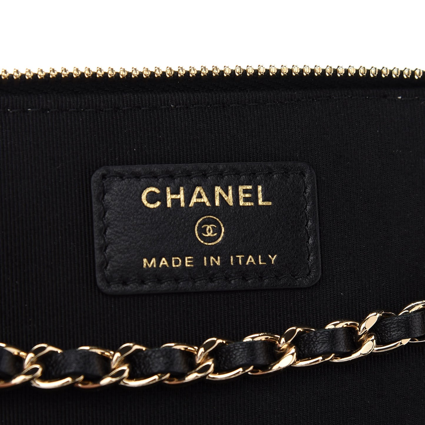 Lambskin Quilted Trendy Small Vanity Case With Chain Black