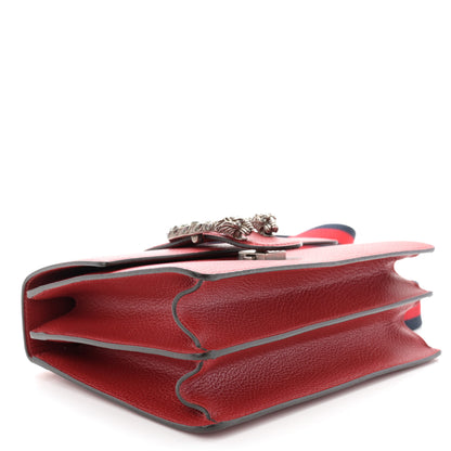 Gucci Dollar Calfskin Crystal Web Medium Dionysus Bamboo Top Handle Bag Hibiscus Red Black Diamond 4 of 14
