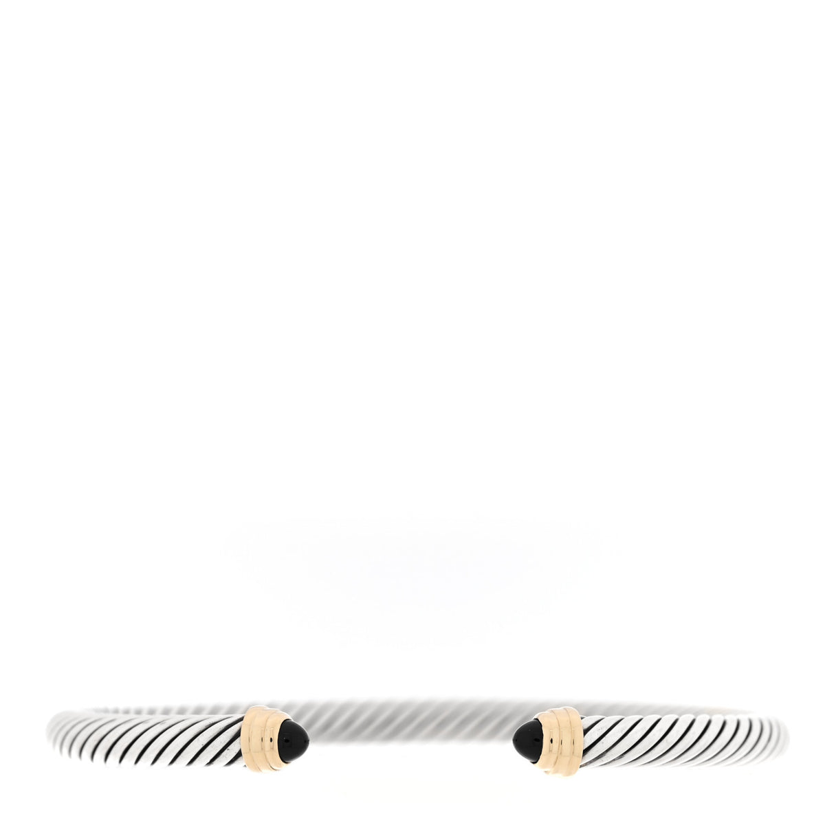 David Yurman Sterling Silver 14K Yellow Gold Black Onyx 5mm Cable Classics Petite Color Bracelet 1 of 3