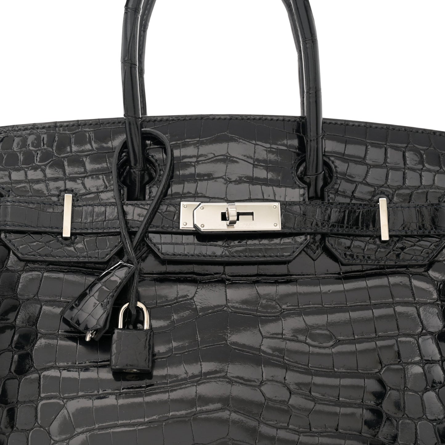 Shiny Niloticus Crocodile Birkin 30 Black