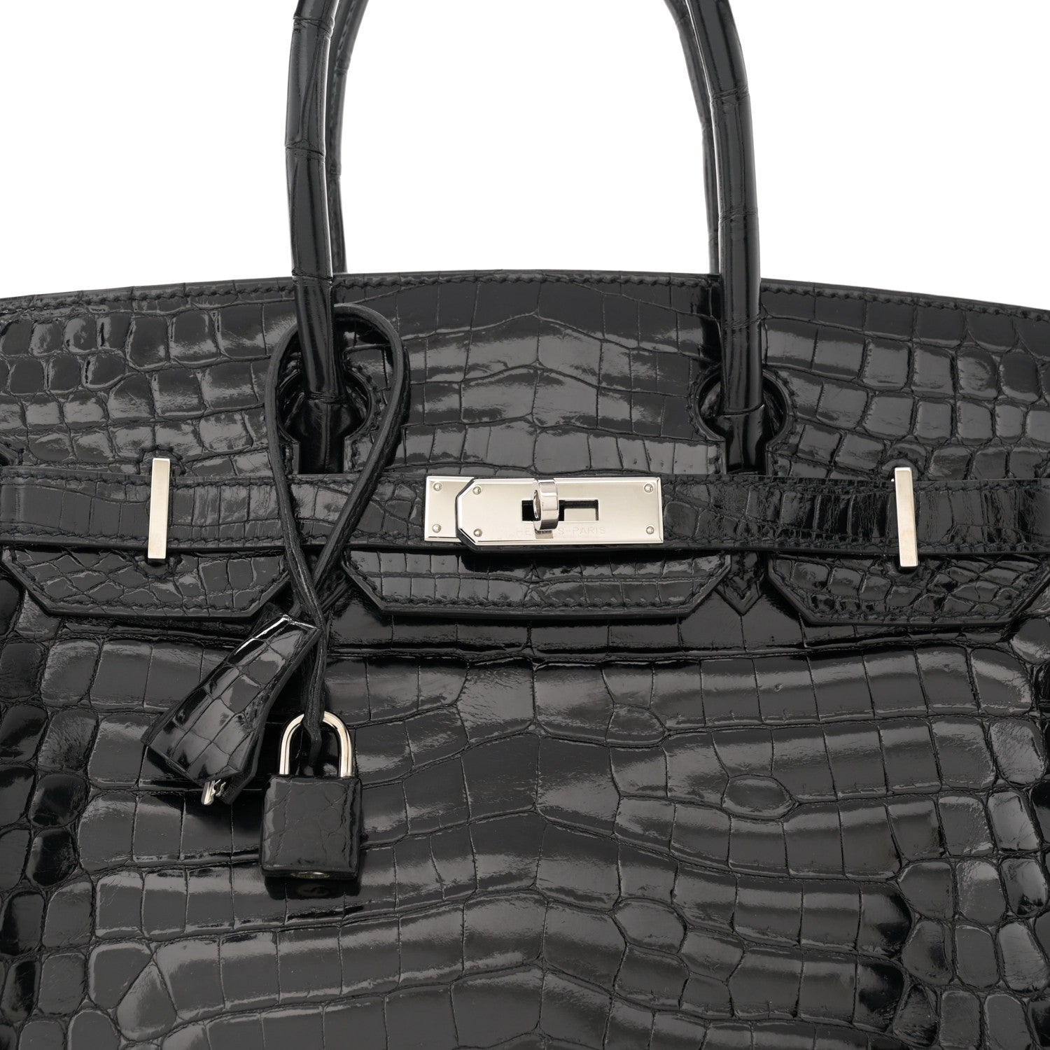 Hermes Shiny Niloticus Crocodile Birkin 30 Black 8 of 12
