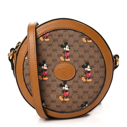 Gucci X DISNEY Mini Vintage GG Supreme Monogram Mickey Mouse Round Shoulder Bag Beige Vintage Sun Oil 1 of 12