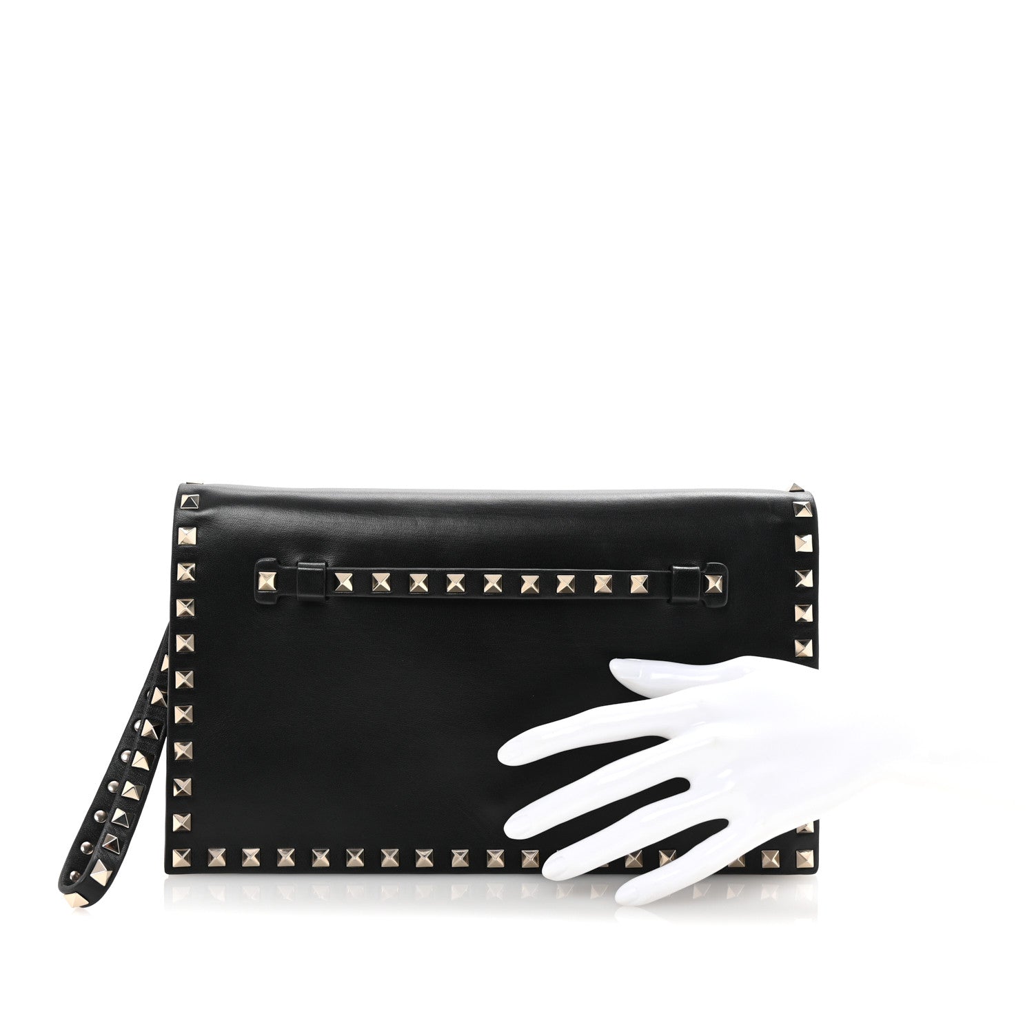 Valentino Garavani Nappa Rockstud Wristlet Clutch Black 2 of 6