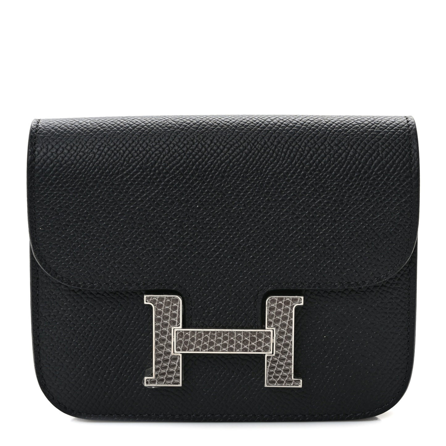 Epsom Lizard Constance Slim Wallet Black