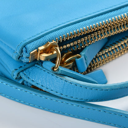 Celine Lambskin Small Trio Crossbody Turquoise 8 of 10