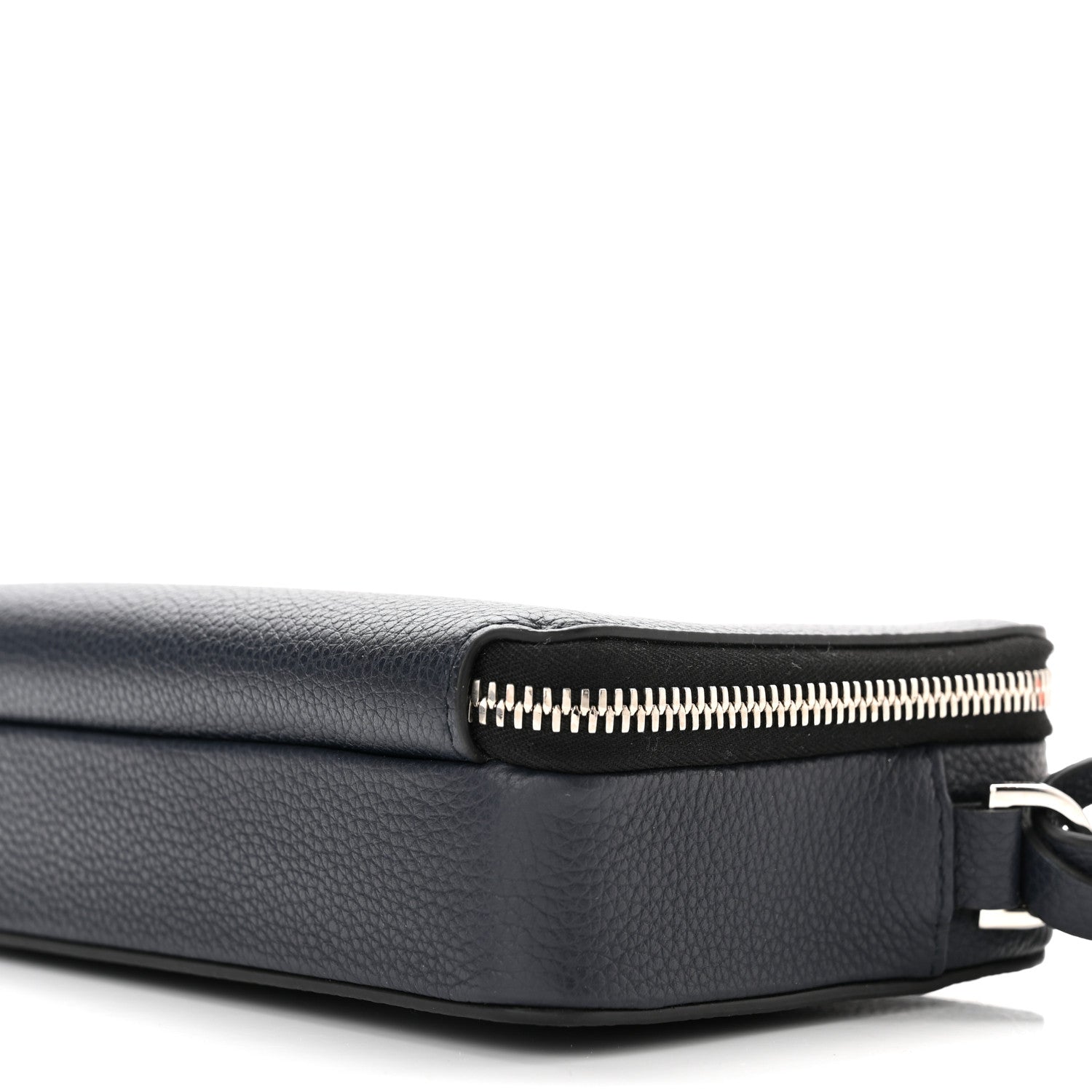 Christian Dior X SHAWN STUSSY Grained Calfskin Ox Head Crossbody Double Zip Crossbody Pouch Navy Blue 9 of 9