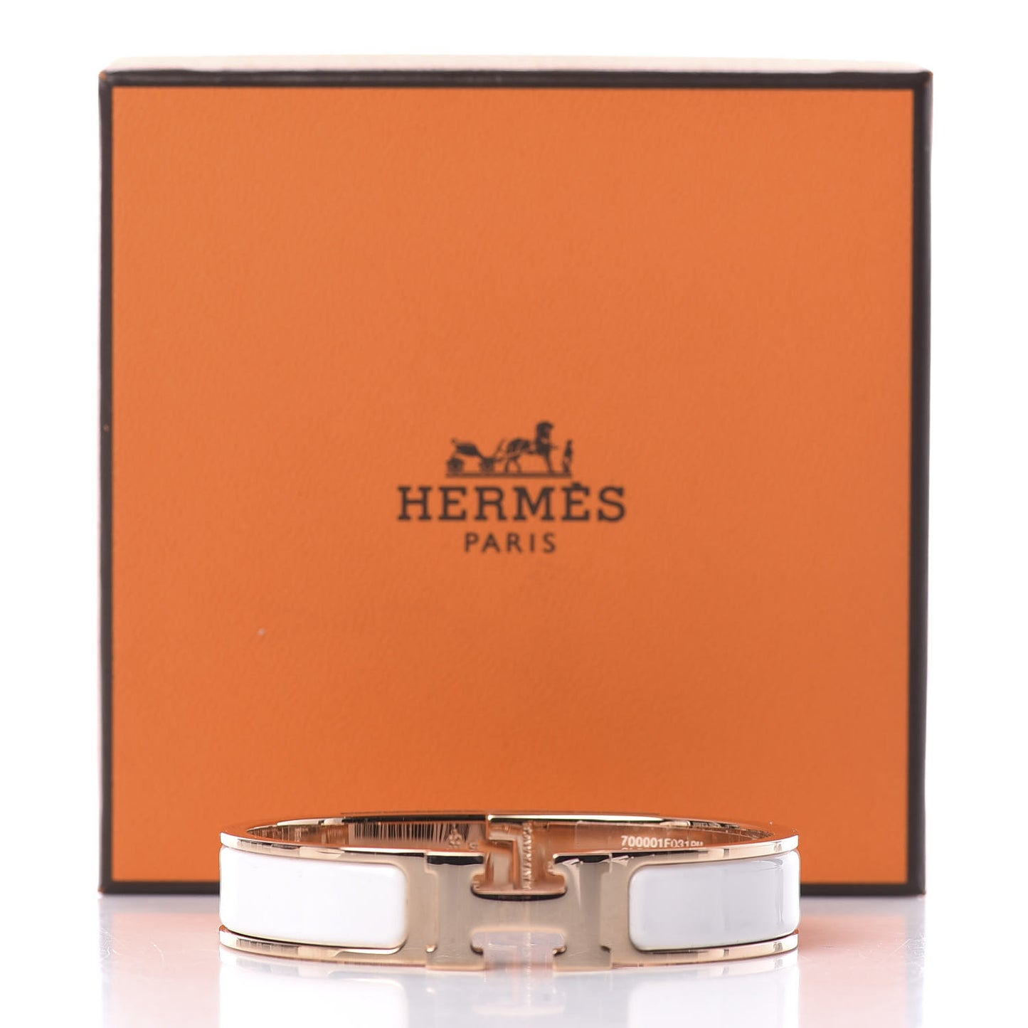 Enamel Narrow Clic Clac H Bracelet PM White