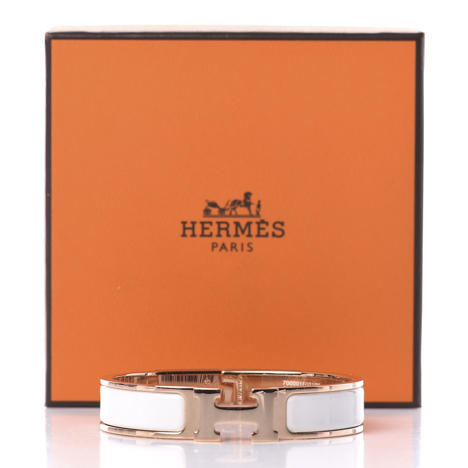 Hermes Enamel Narrow Clic Clac H Bracelet PM White 6 of 6