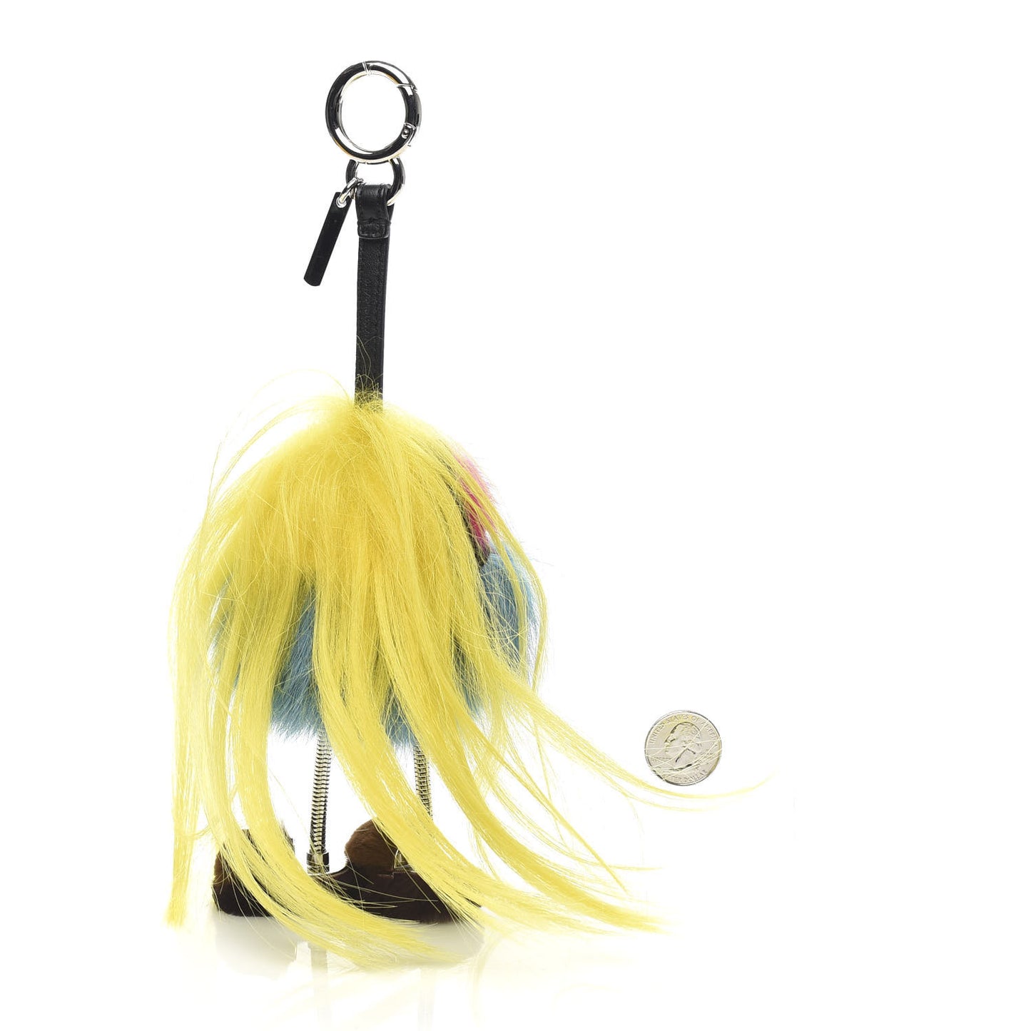 Goat Mink Fox Fur Mum Wonders Bag Charm Yellow Water Multicolor