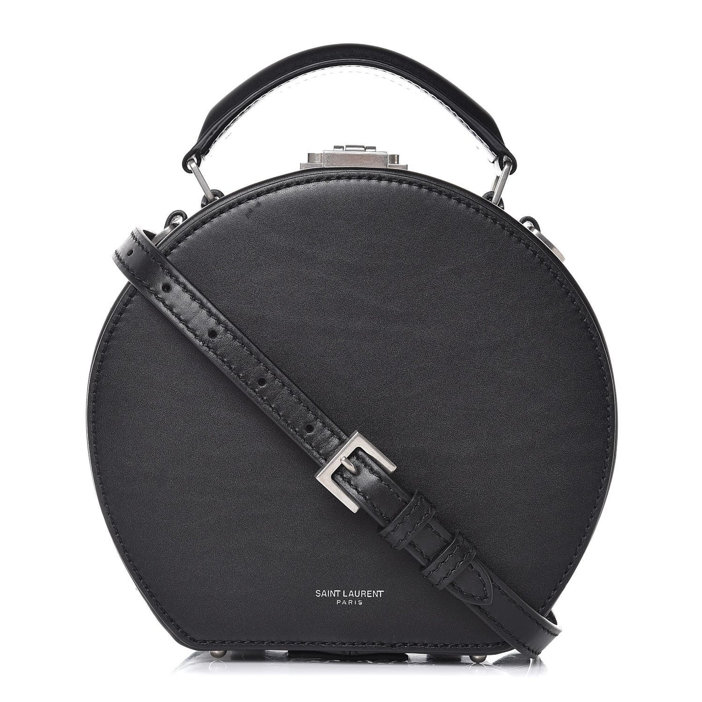 Calfskin Small Mica Hat Box Black