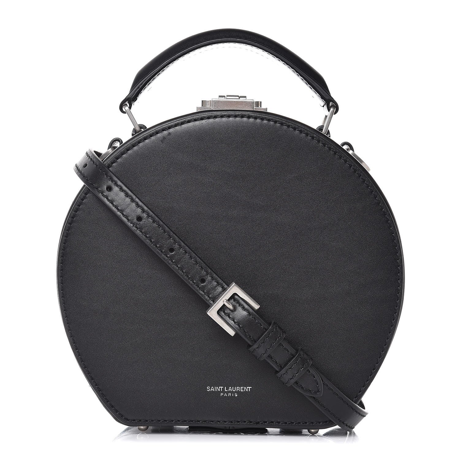 Saint Laurent Calfskin Small Mica Hat Box Black 1 of 8