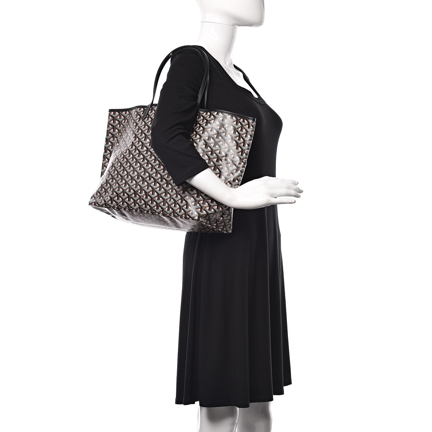 Goyard Goyardine Saint Louis Claire Voie PM Black Pink 2 of 11