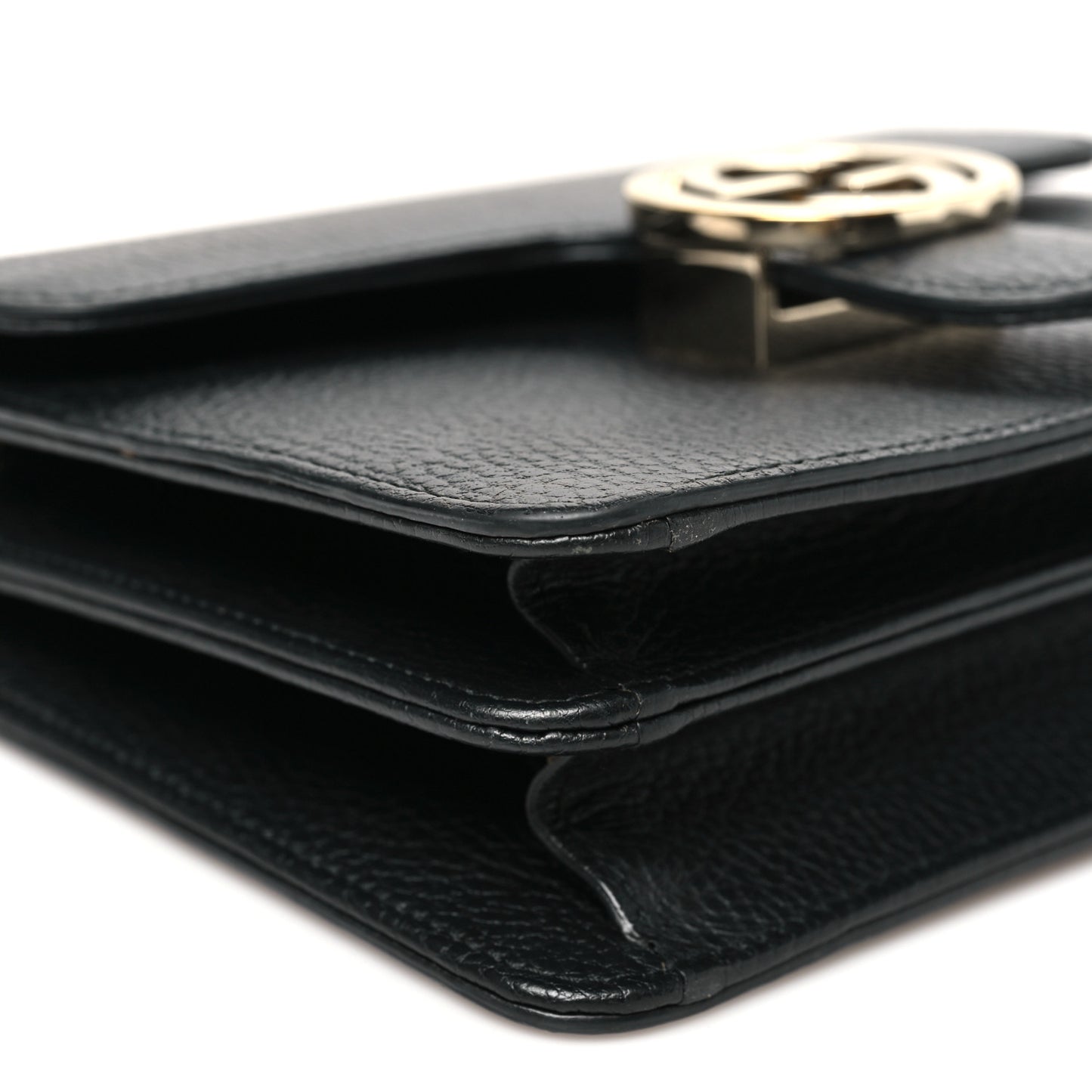 Dollar Calfskin Small Interlocking G Shoulder Bag Black