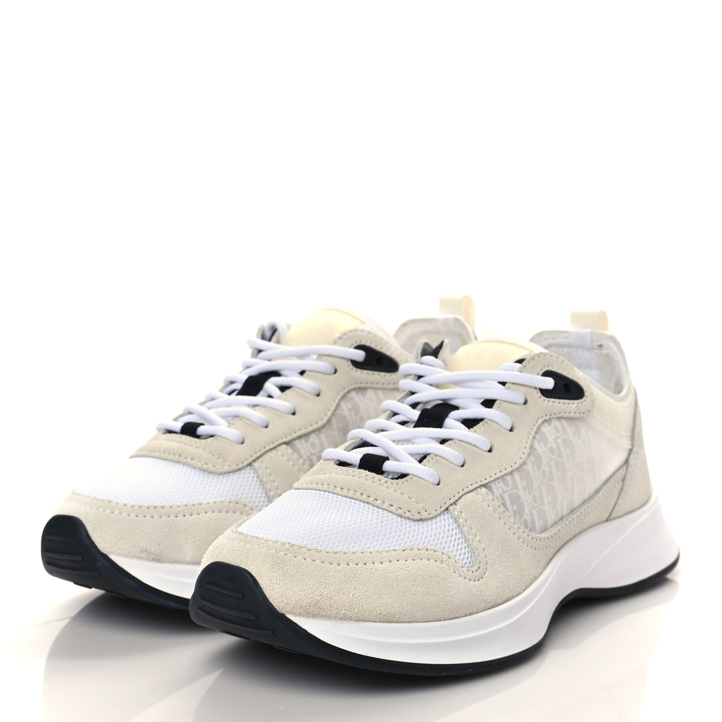 Suede Technical Mesh Oblique Mens B25 Runner Sneakers 40 White