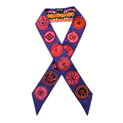 Hermes Silk Belles du Mexique Twilly Purple Multicolor 1 of 4