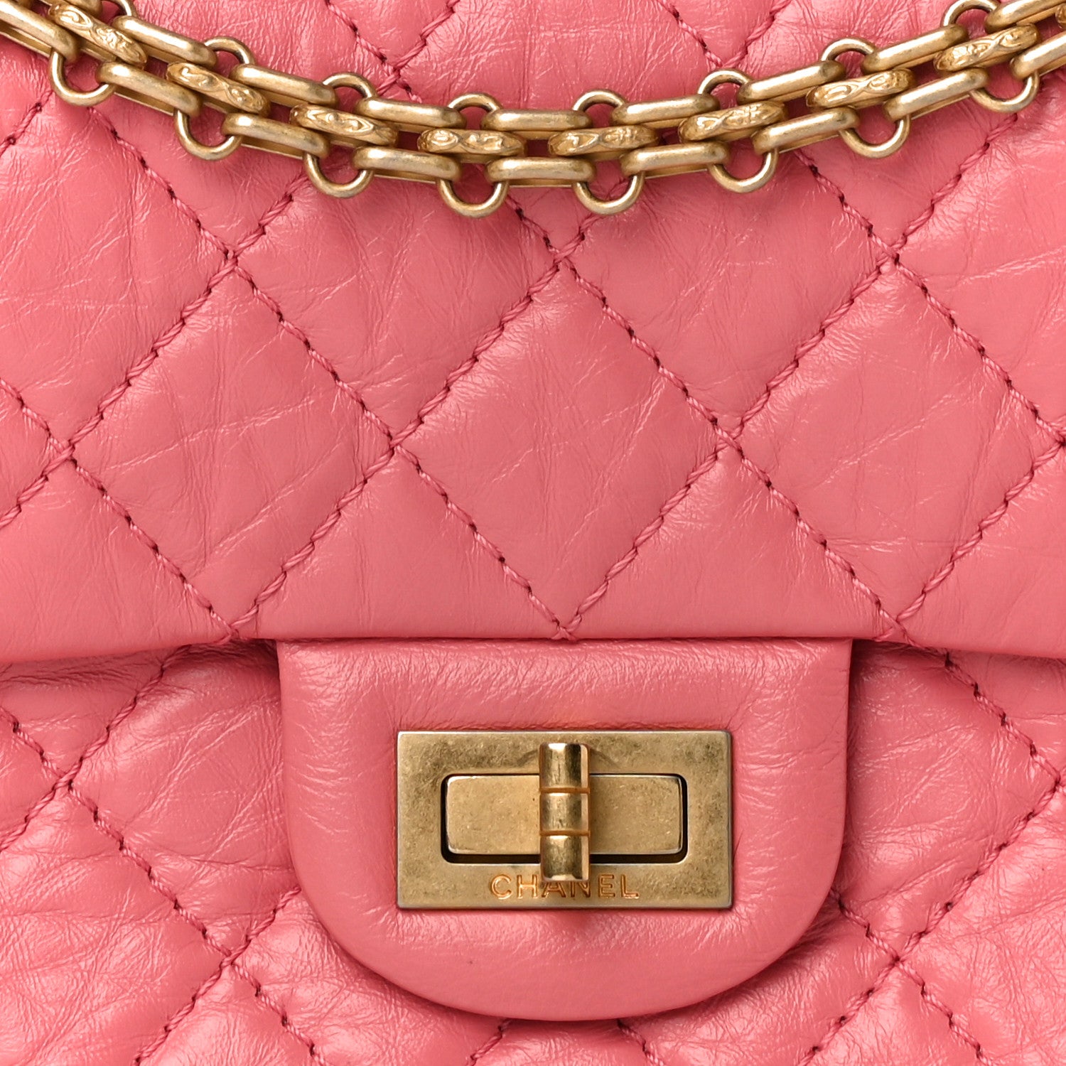 Chanel Aged Calfskin Quilted 2.55 Reissue Mini Flap Pink 8 of 11