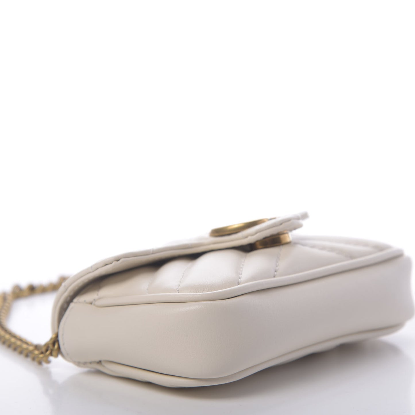 Calfskin Matelasse Heart GG Marmont 2.0 Coin Purse On A Chain Mystic White