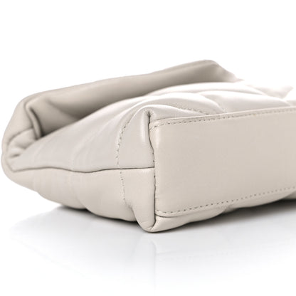 Saint Laurent Lambskin Monogram Loulou Puffer Pouch Clutch Crema Soft 9 of 11