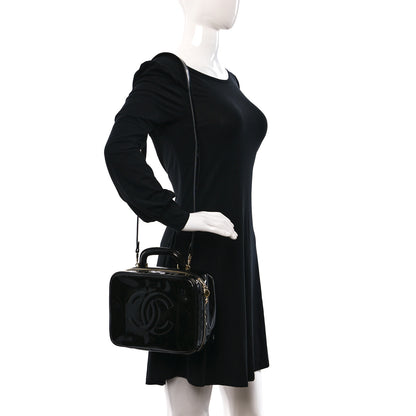 Chanel Patent CC Vanity Cosmetic Case Black 2 of 9