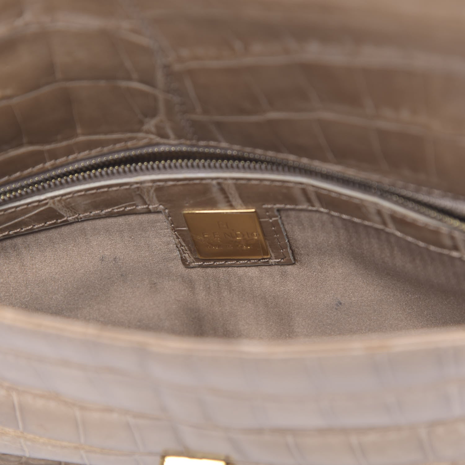 Fendi Fabric Crocodile Crystal Lizard Baguette 6 of 11