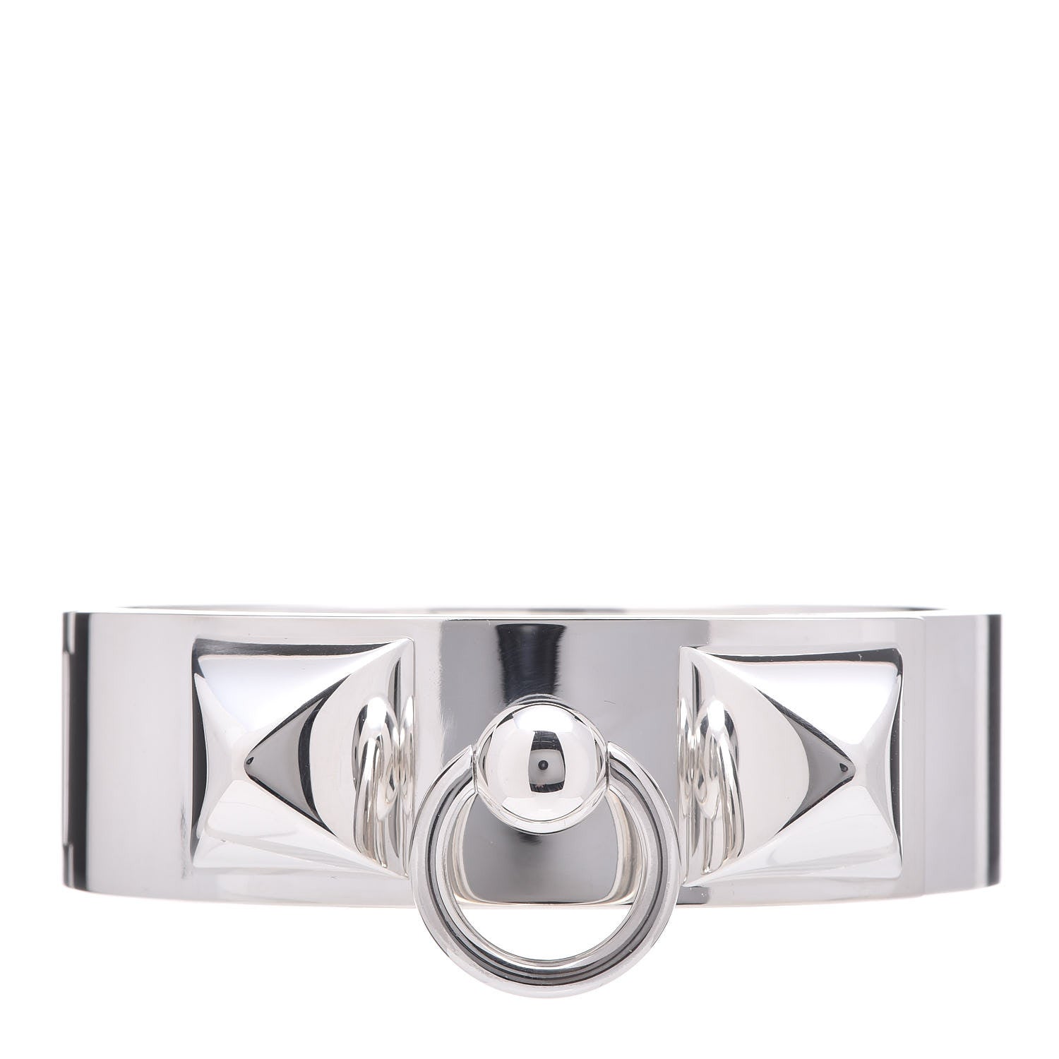 Hermes Sterling Silver MM Collier De Chien Bracelet SH 1 of 8