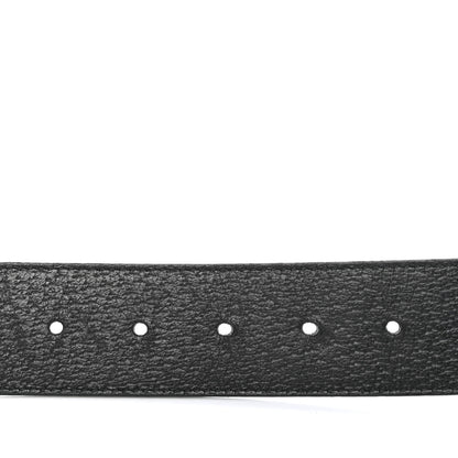 Gucci Textured Dollar Calfskin Nickel Double G 40mm Belt 80 32 Black 3 of 5