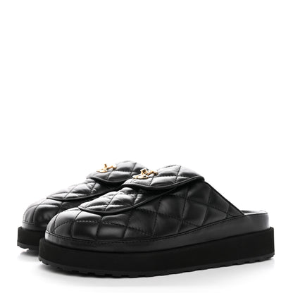 Chanel Lambskin Quilted CC Turnlock Mules 38 Black 3 of 11