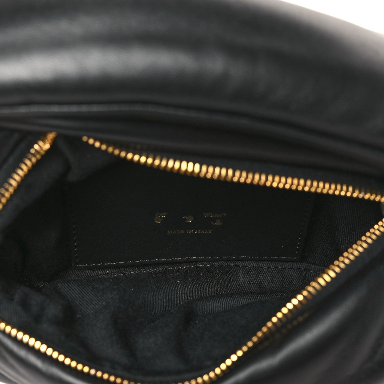Off-White Calfskin Puffy Pump Pouch Crossbody Bag Black 6 of 10