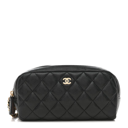 Chanel Caviar Quilted Toiletry Case With Chain Black 1 of 9