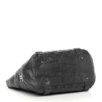 Chanel Distressed Lambskin Vintage Ligne Lady Braid Tote Dark Grey 4 of 11