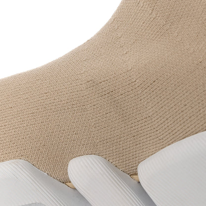 Balenciaga Technical 3D Recycled Knit Bi-Color Womens Speed 2.0 Transparent Sole Sneakers 37 Light Beige White 10 of 11