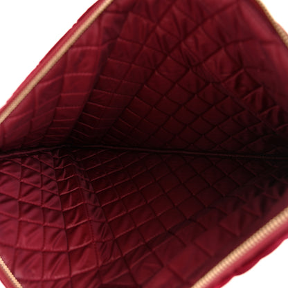 Chanel Velvet Quilted Large Chanel Cosmetic Case Burgundy 5 of 9