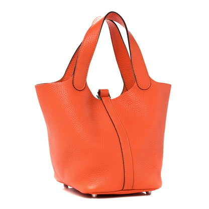 Hermes Taurillon Clemence Picotin Lock 18 PM Orange 2 of 10