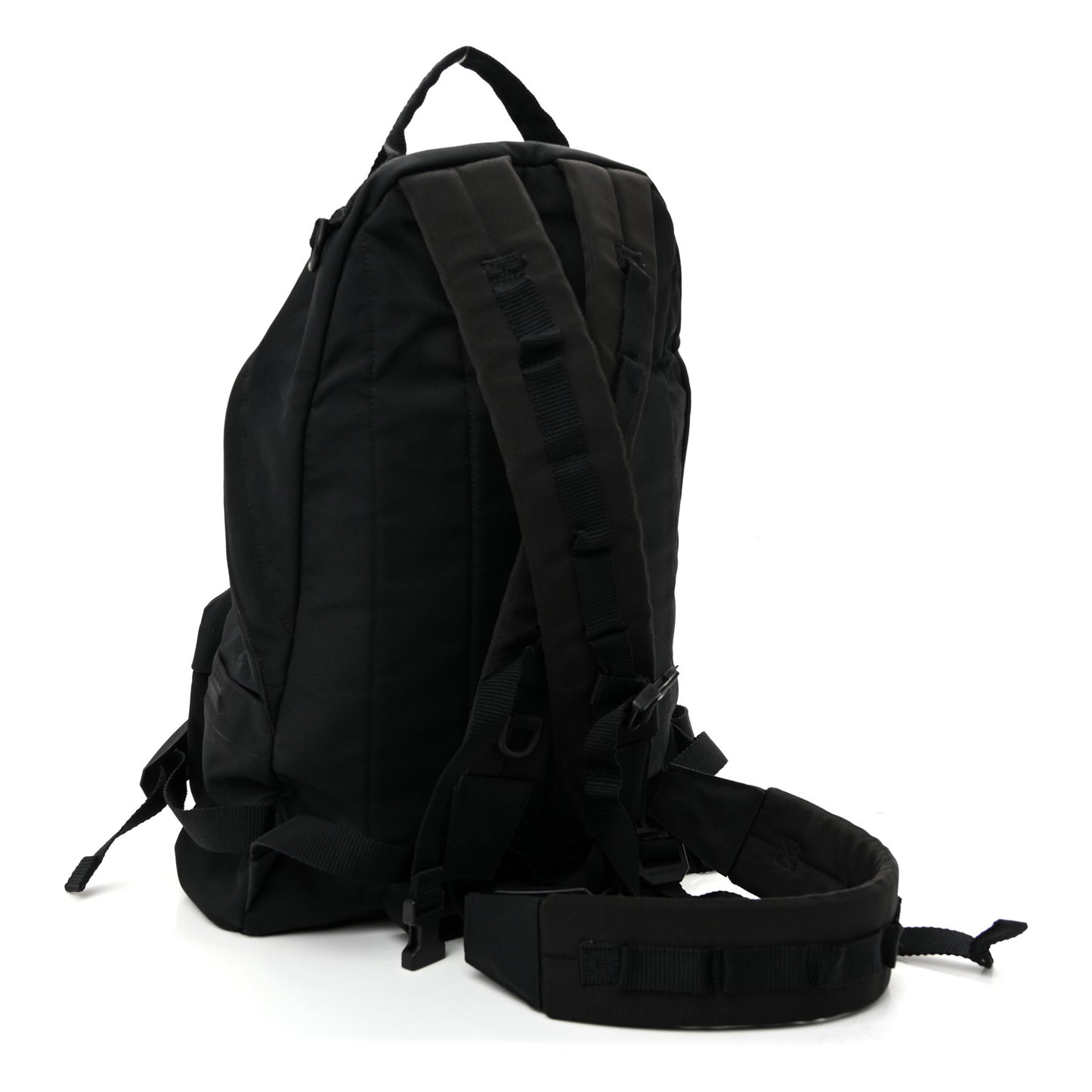 Nylon Logo Embroidered Medium Army Multicarry Backpack Black
