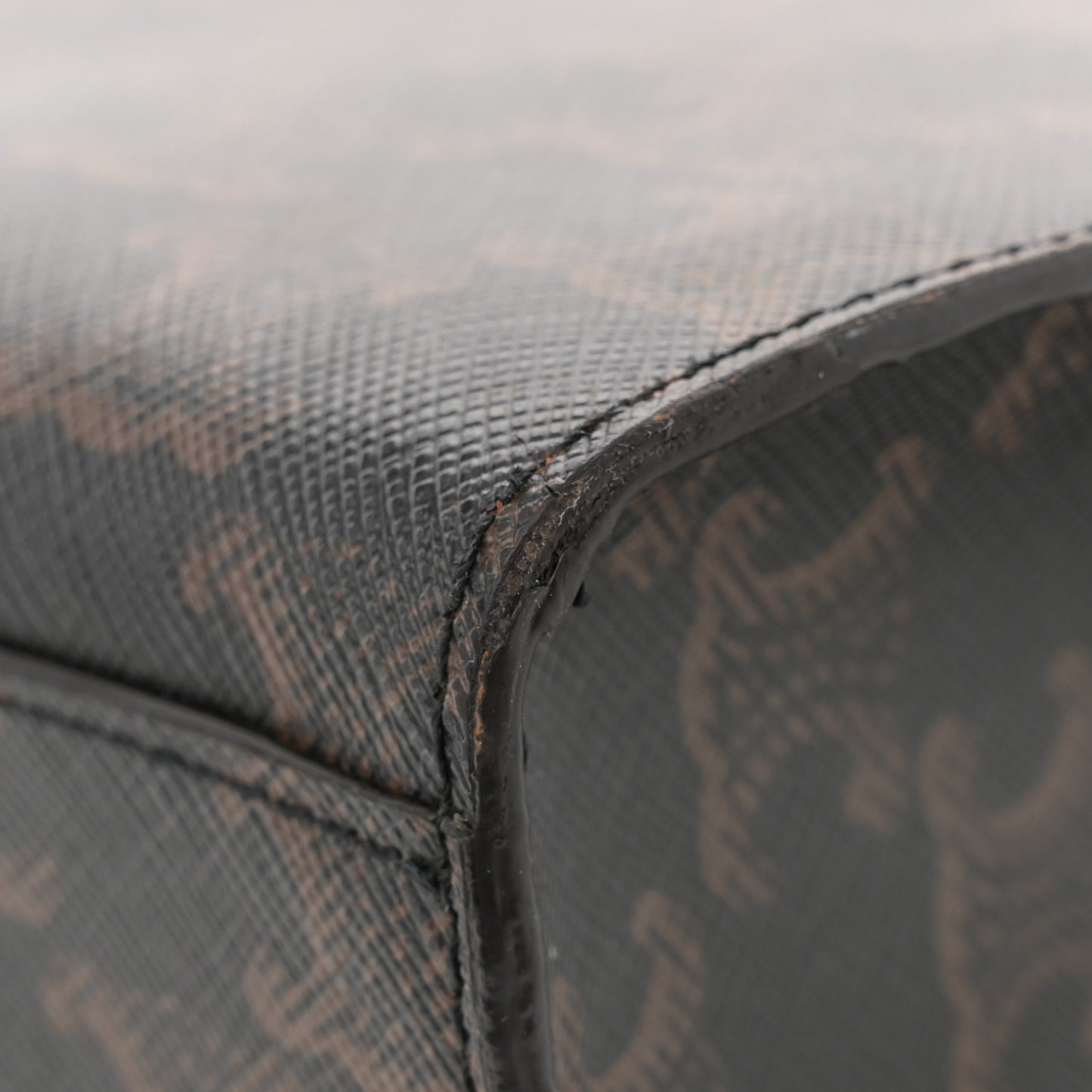 Triomphe Canvas Calfskin Small Vertical Cabas Tan