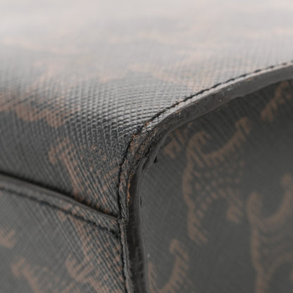 Celine Triomphe Canvas Calfskin Small Vertical Cabas Tan 10 of 11