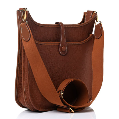 Hermes Taurillon Clemence Evelyne III PM Gold 4 of 8