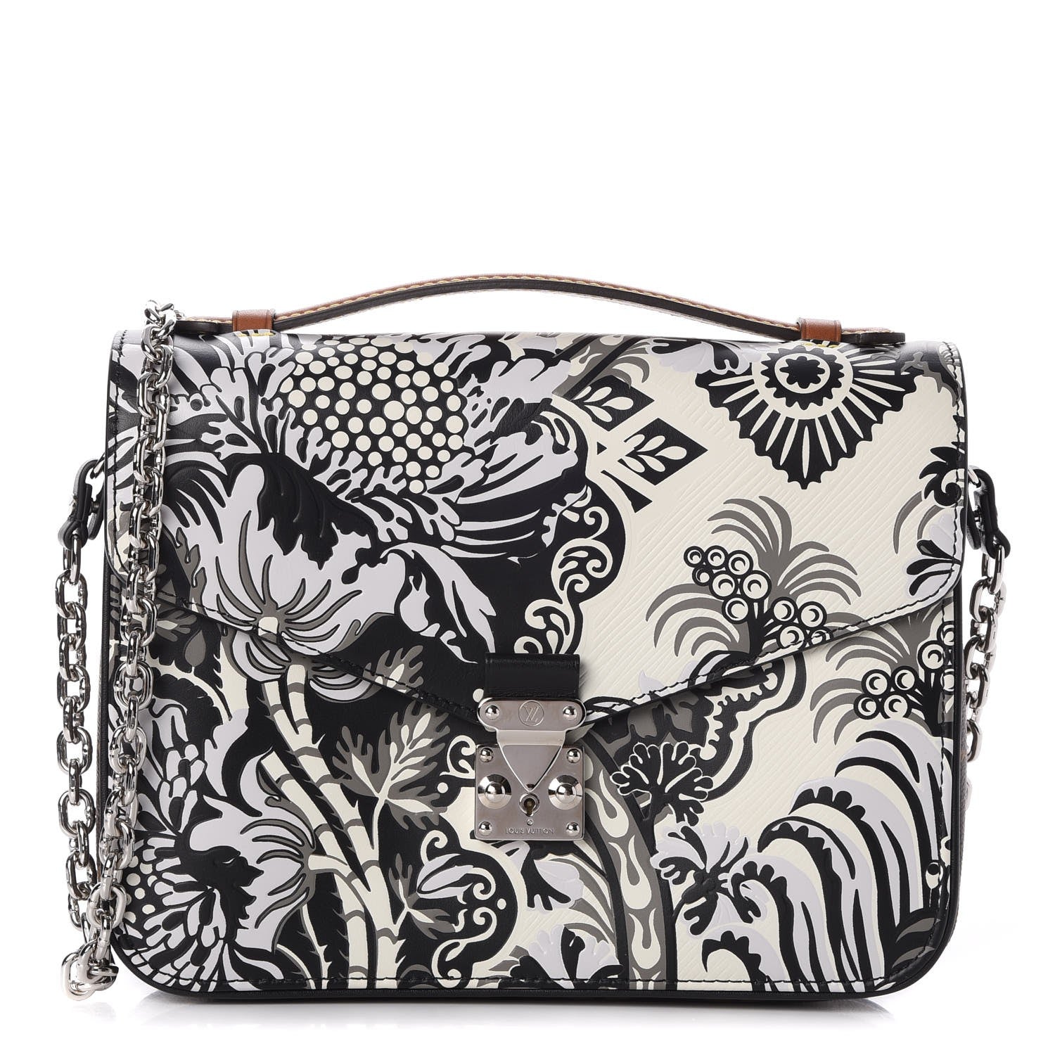 Louis Vuitton Epi Monogram Floral Pochette Metis Black White 1 of 8